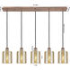 Ballston Cobbleskill 5 Light 36.5 inch Antique Copper Linear Pendant Ceiling Light