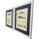 Little Fish Blue and Multi and Turquoise and Yellow Framed Art