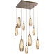 Aalto LED 27.1 inch Flat Bronze Chandelier Ceiling Light in Optic Rib Bronze, 2700K LED, Square Multi-Port