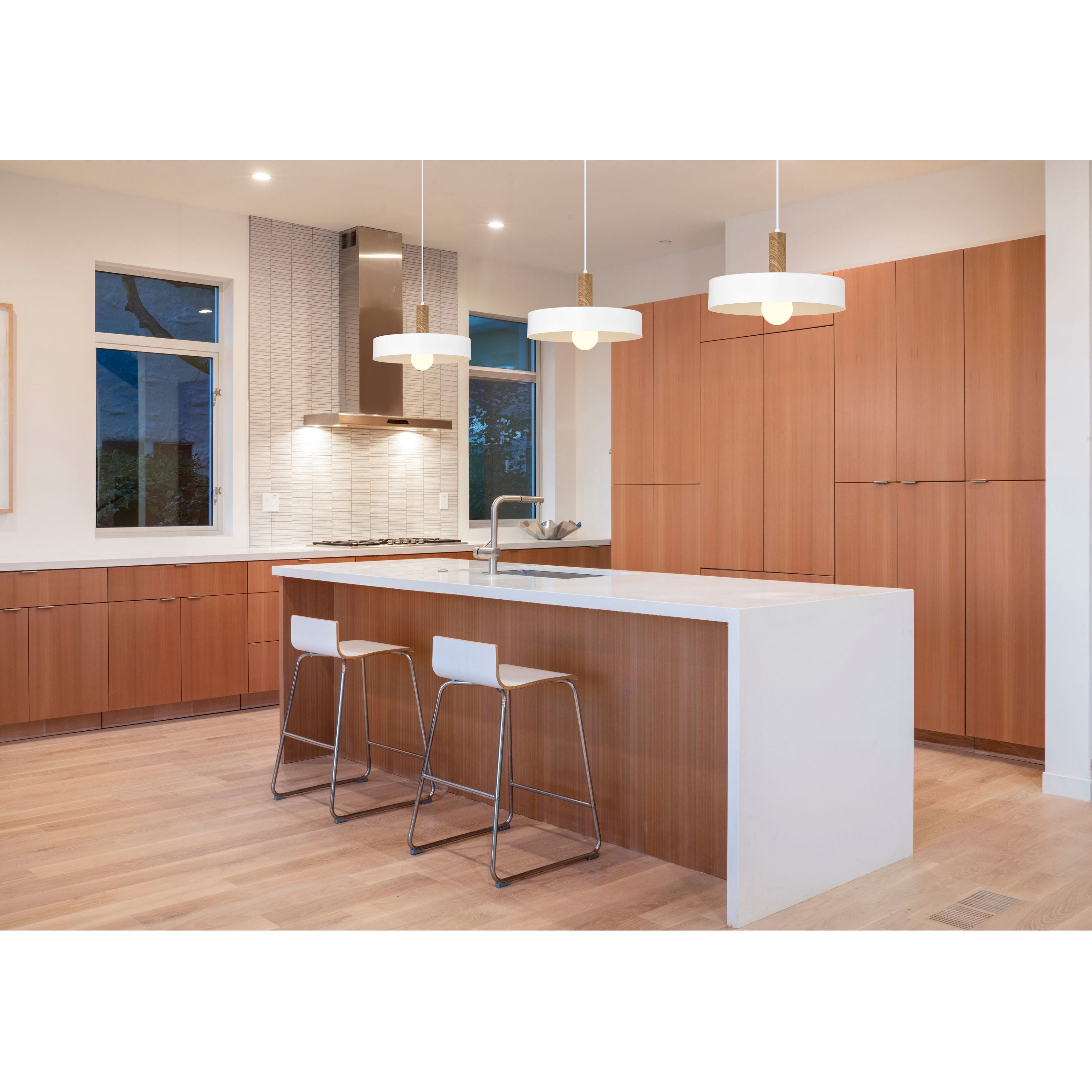 Slate LED 13.75 inch White and Natural Pendant Ceiling Light