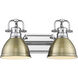 Yep Duncan Vanity Wall Light in Chrome, Aged Brass