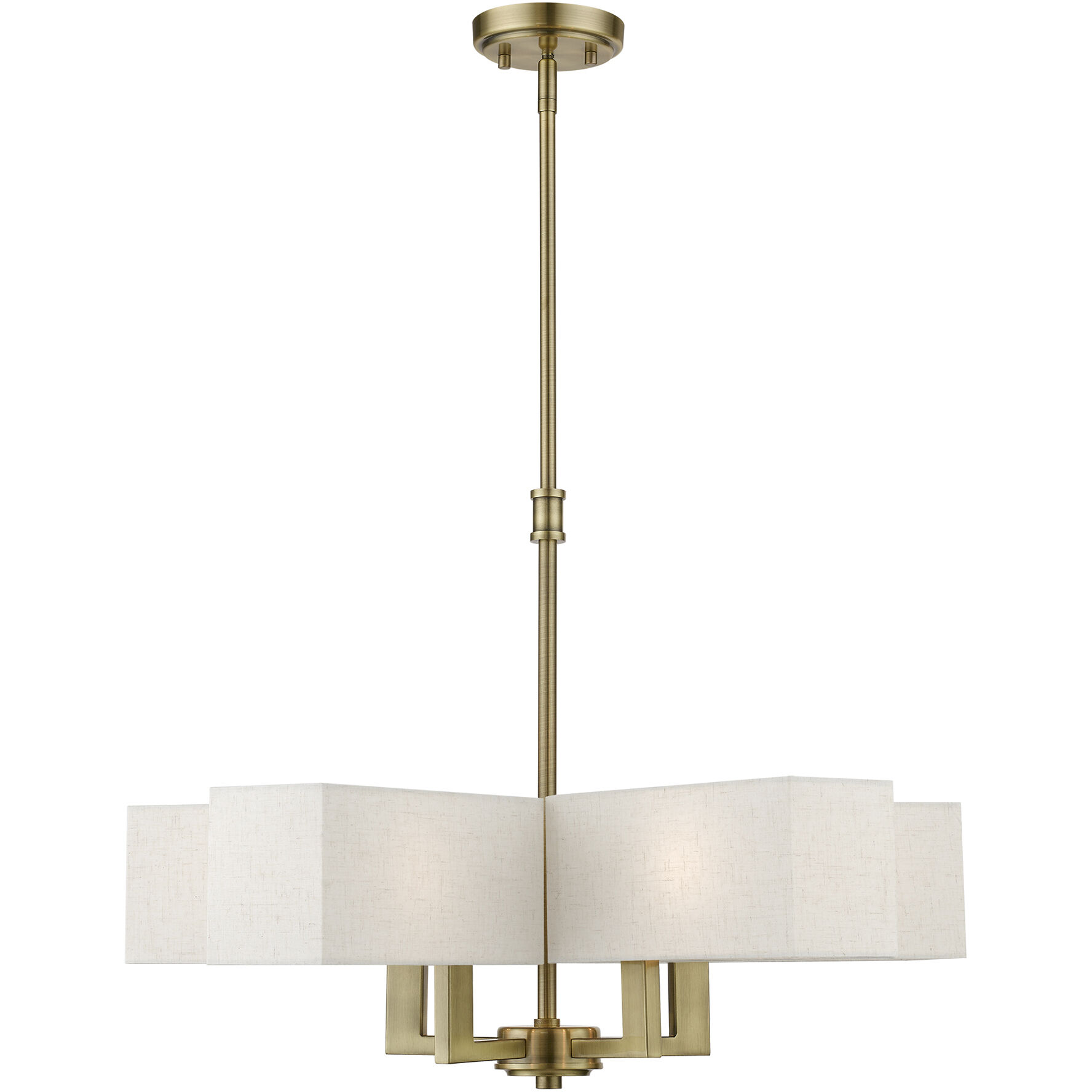 Rubix 5 Light 26 inch Antique Brass Chandelier Ceiling Light