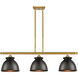 Ballston Adirondack LED 36 inch Satin Gold Island Light Ceiling Light in Matte Black, Ballston
