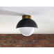 Montreux 1 Light 11.75 inch Oil Rubbed Bronze and Natural Brass Flush Mount Ceiling Light