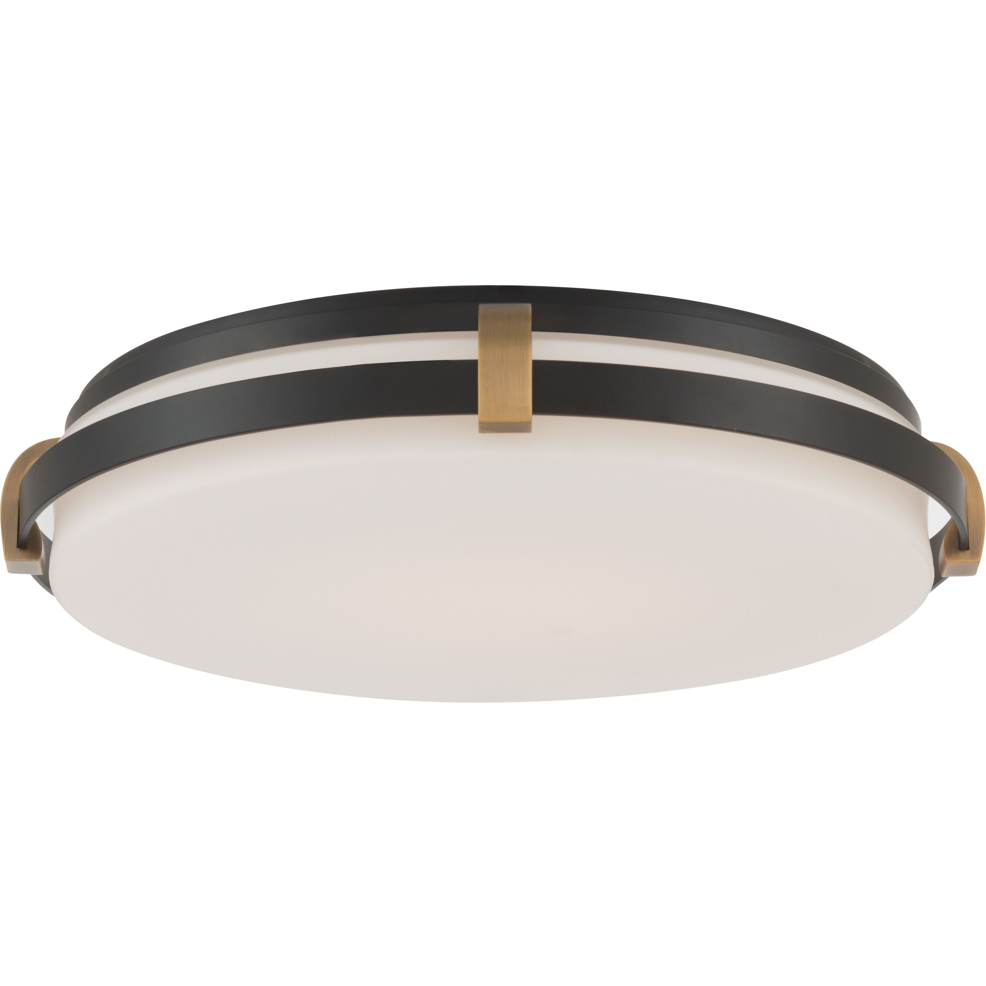 Arclume LED 14.75 inch Dark Matte Black and Legacy Brass Flush Mount Ceiling Light