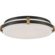 Arclume LED 14.75 inch Dark Matte Black and Legacy Brass Flush Mount Ceiling Light