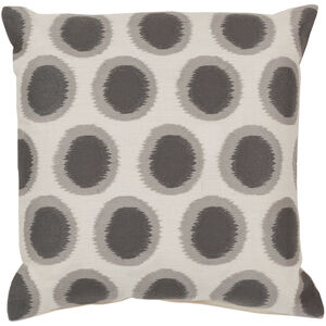 Ikat Dots 20 inch Medium Gray, Cream Pillow Cover