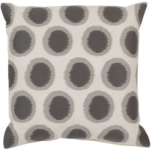 Ikat Dots 22 inch Medium Gray, Cream Pillow Kit