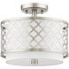 Arabesque 2 Light 12 inch Brushed Nickel Semi-Flush Mount Ceiling Light