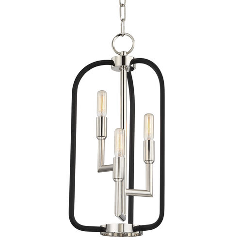 Angler 3 Light 10 inch Polished Nickel Chandelier Ceiling Light