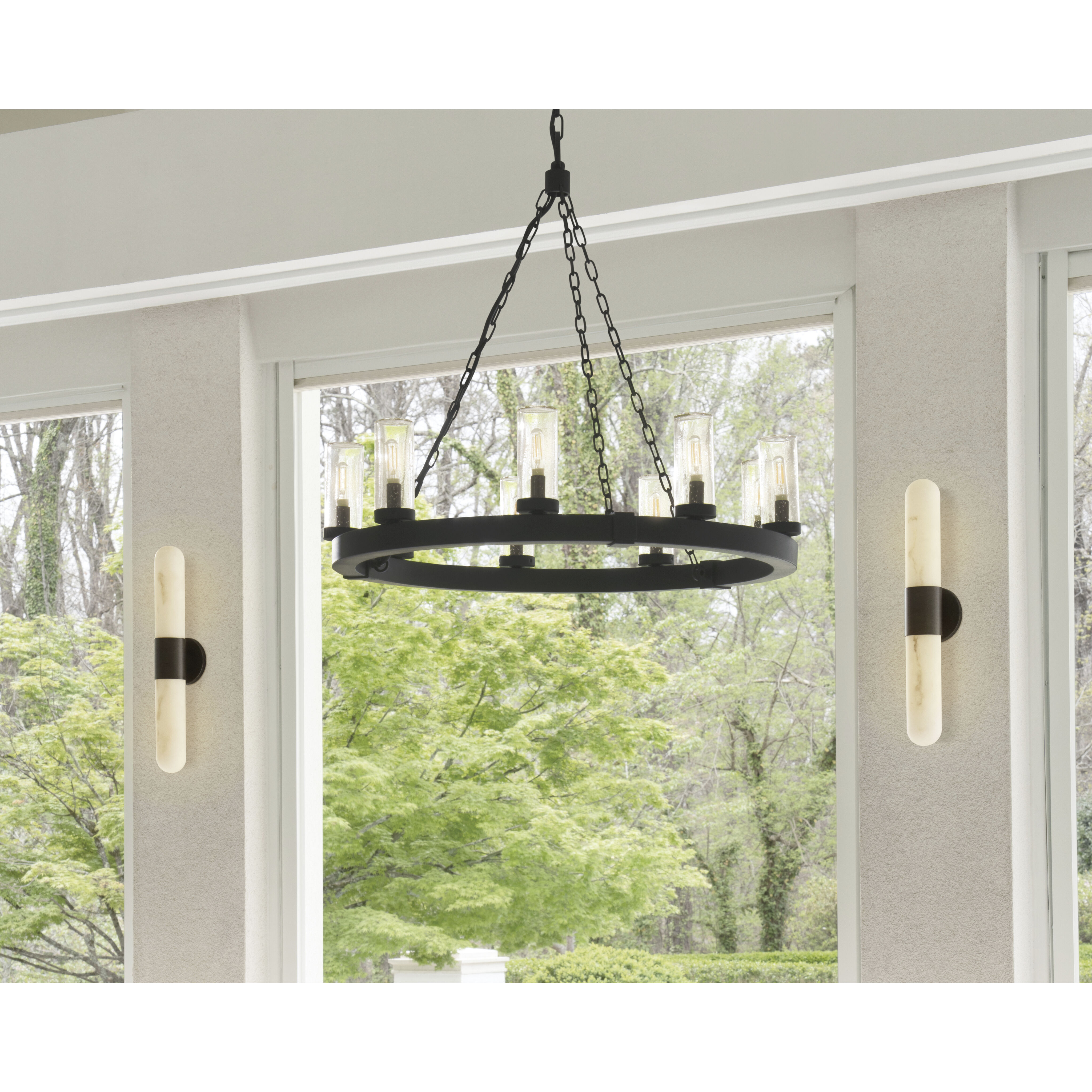 Open Air Sawyer LED 30 inch Black Outdoor Chandelier