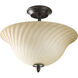 Kensington 2 Light 14 inch Forged Bronze Semi-Flush Mount Ceiling Light