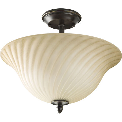 Kensington 2 Light 14 inch Forged Bronze Semi-Flush Mount Ceiling Light