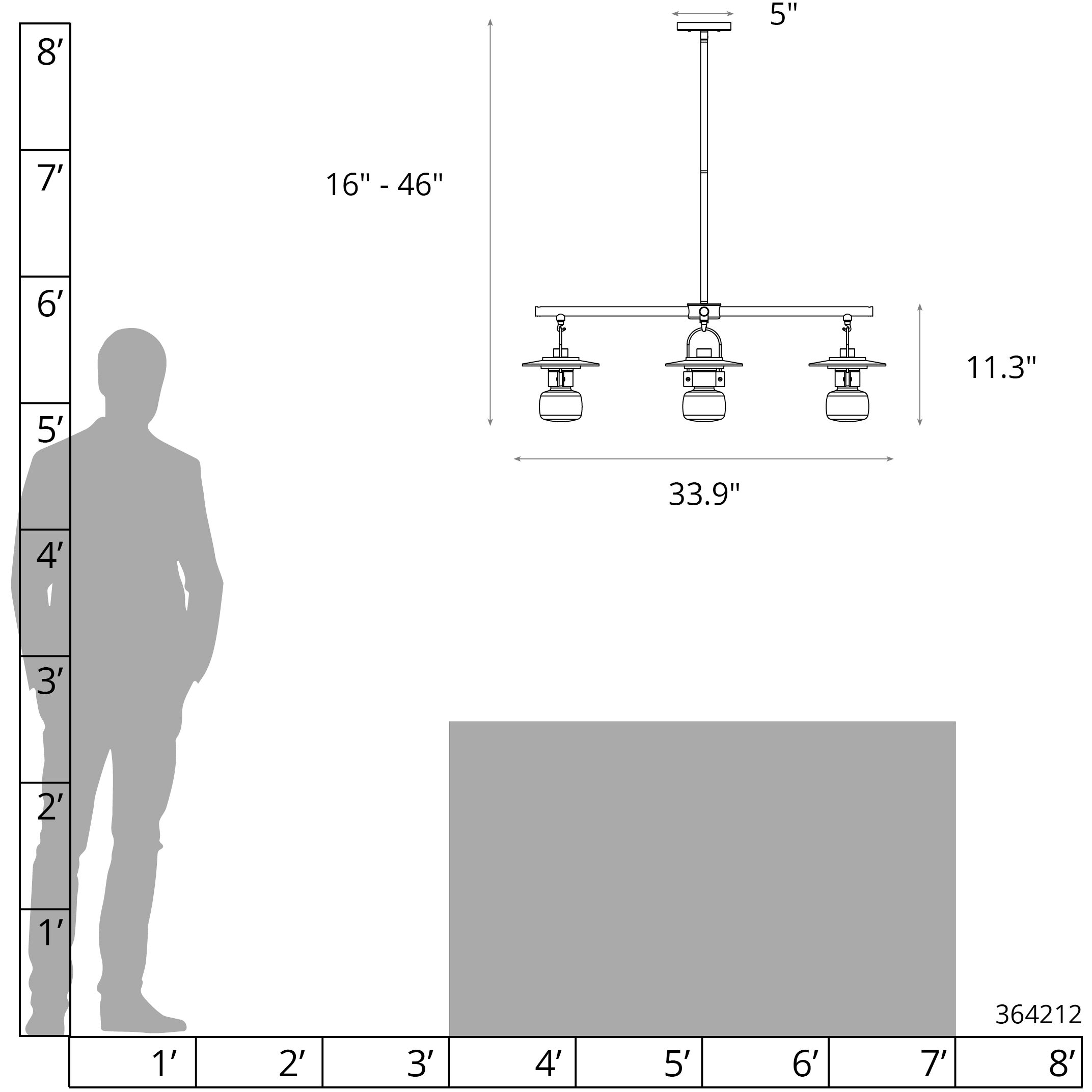 Mason 4 Light 33.9 inch Coastal Black Outdoor Pendant