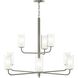 Mack 9 Light 34 inch Brushed Nickel Chandelier Ceiling Light