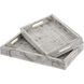 Eaton White with Black Tray, Set of 2