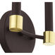 Karlstad 2 Light 7 inch Bronze with Satin Brass Accents ADA Sconce Wall Light