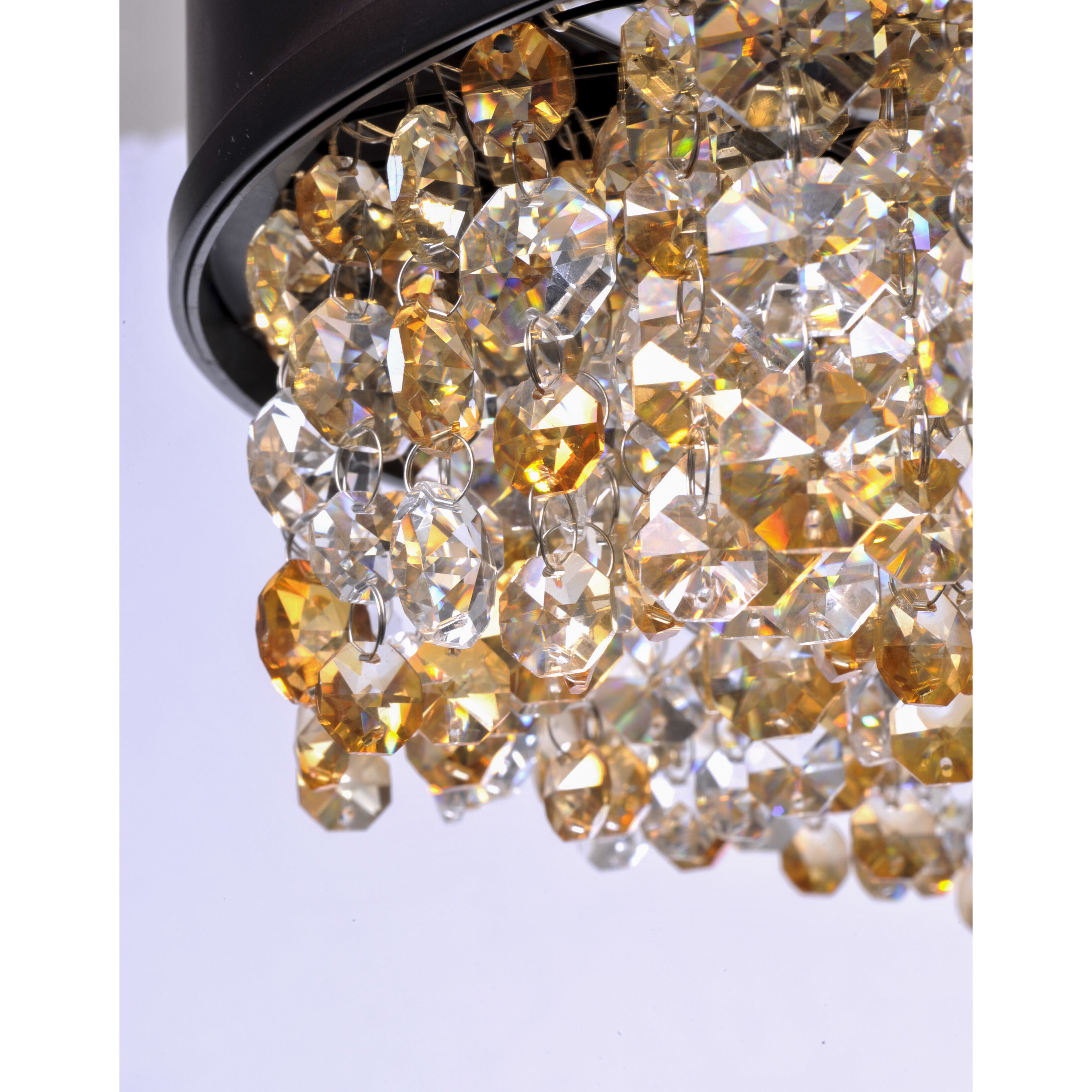 Mystic Single Pendant Ceiling Light in Bronze, Scotch Crystal