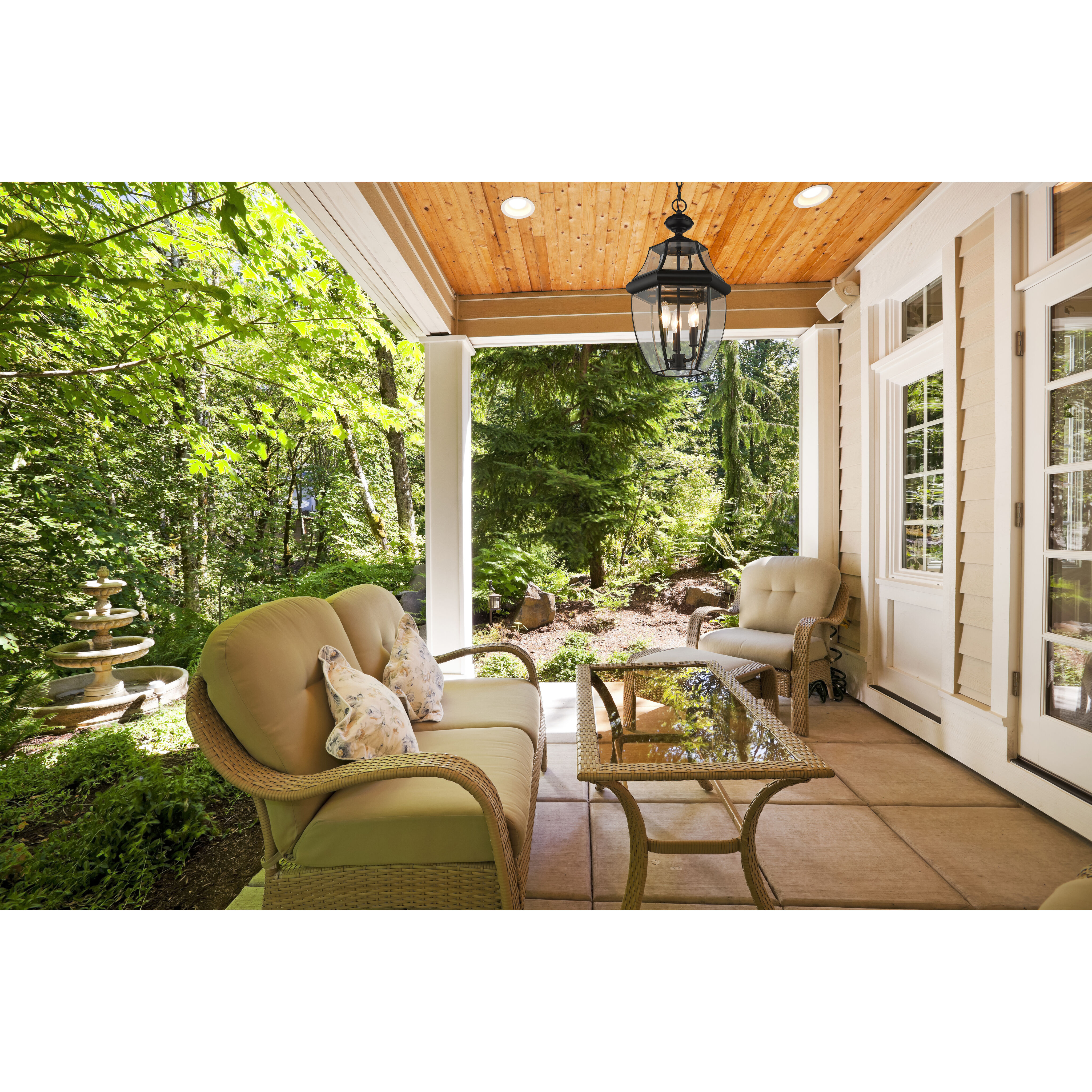 Westover 3 Light 12.25 inch Black Outdoor Chain Mount Ceiling Fixture