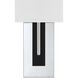 Brent Bath Sconce Wall Light in Polished Nickel and Black Forged