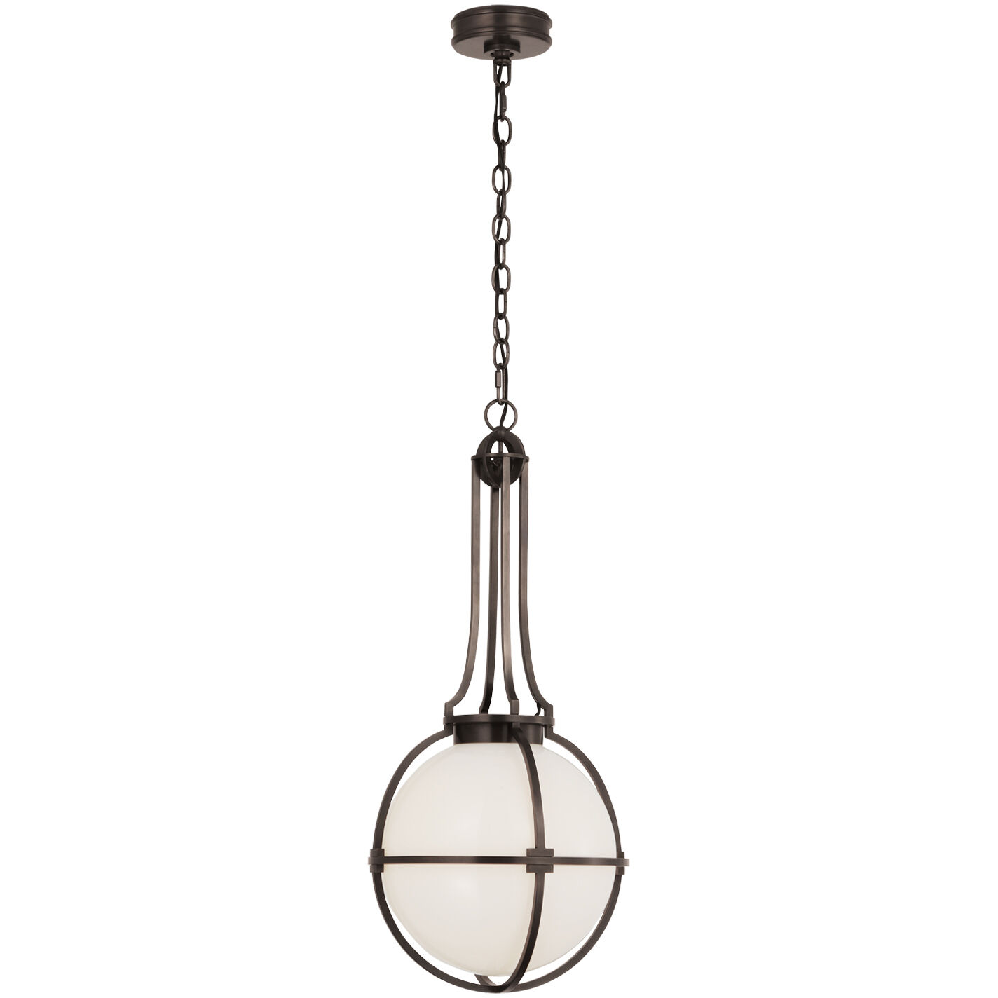 Chapman & Myers Gracie LED 13 inch Bronze Captured Globe Pendant Ceiling Light, Medium