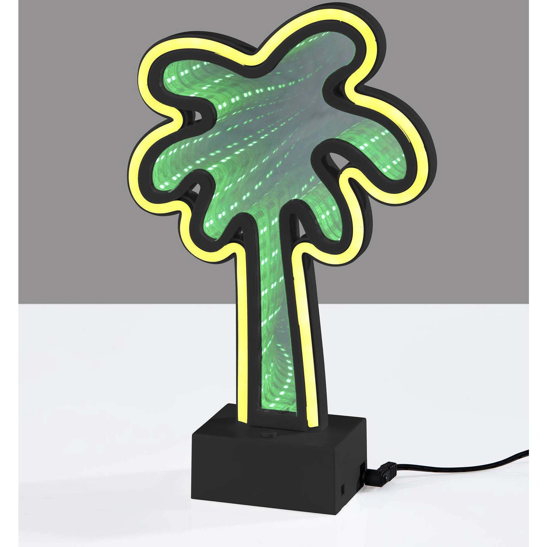 Infinity Neon 10.5 inch 1 watt Black Table/Wall Lamp Portable Light, Palm Tree, Simplee Adesso