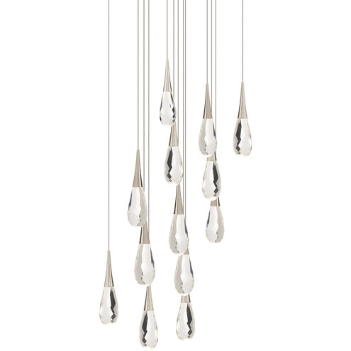 Beyond Hibiscus LED 20 inch Polished Nickel Multi-Light Pendant Ceiling Light, Square Canopy