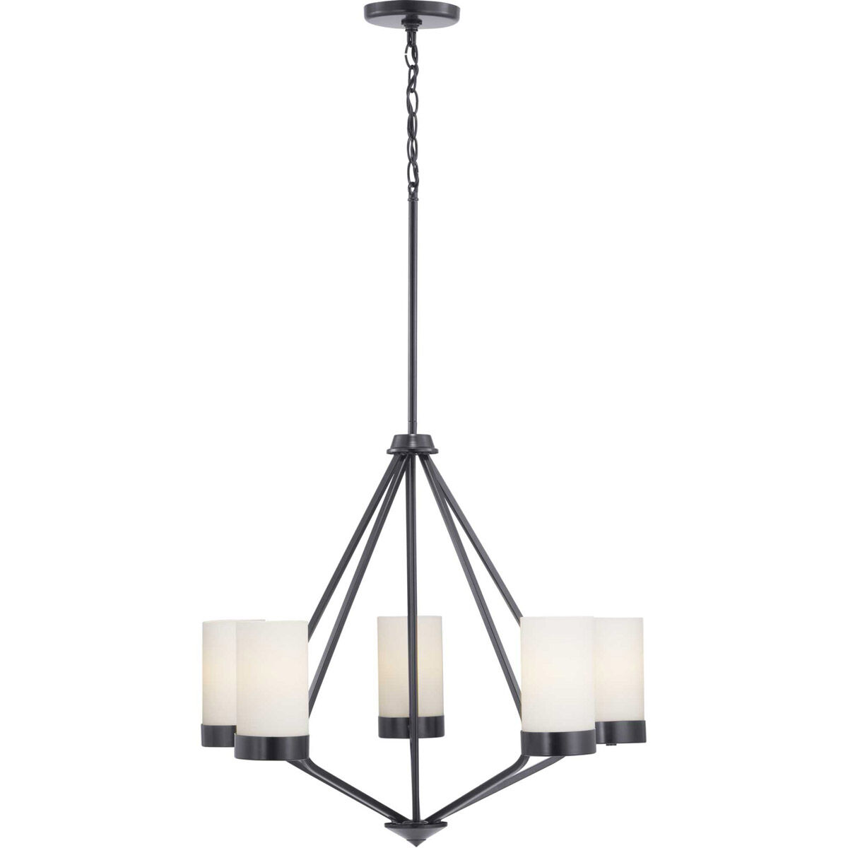 Elevate 5 Light 27 inch Matte Black Chandelier Ceiling Light, Design Series