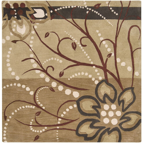 Athena 72 X 72 inch Mustard/Brown/Beige/Dark Brown/Medium Brown Handmade Rug in 6 Ft Square, Square