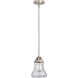 Nouveau 2 Bellmont LED 6 inch Brushed Satin Nickel Mini Pendant Ceiling Light in Clear