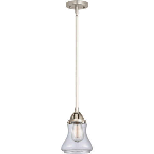 Nouveau 2 Bellmont LED 6 inch Brushed Satin Nickel Mini Pendant Ceiling Light in Clear