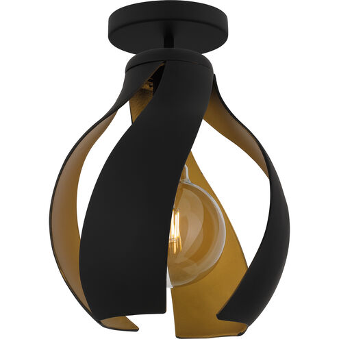 Kiko 1 Light 11 inch Matte Black Semi-Flush Mount Ceiling Light, Large