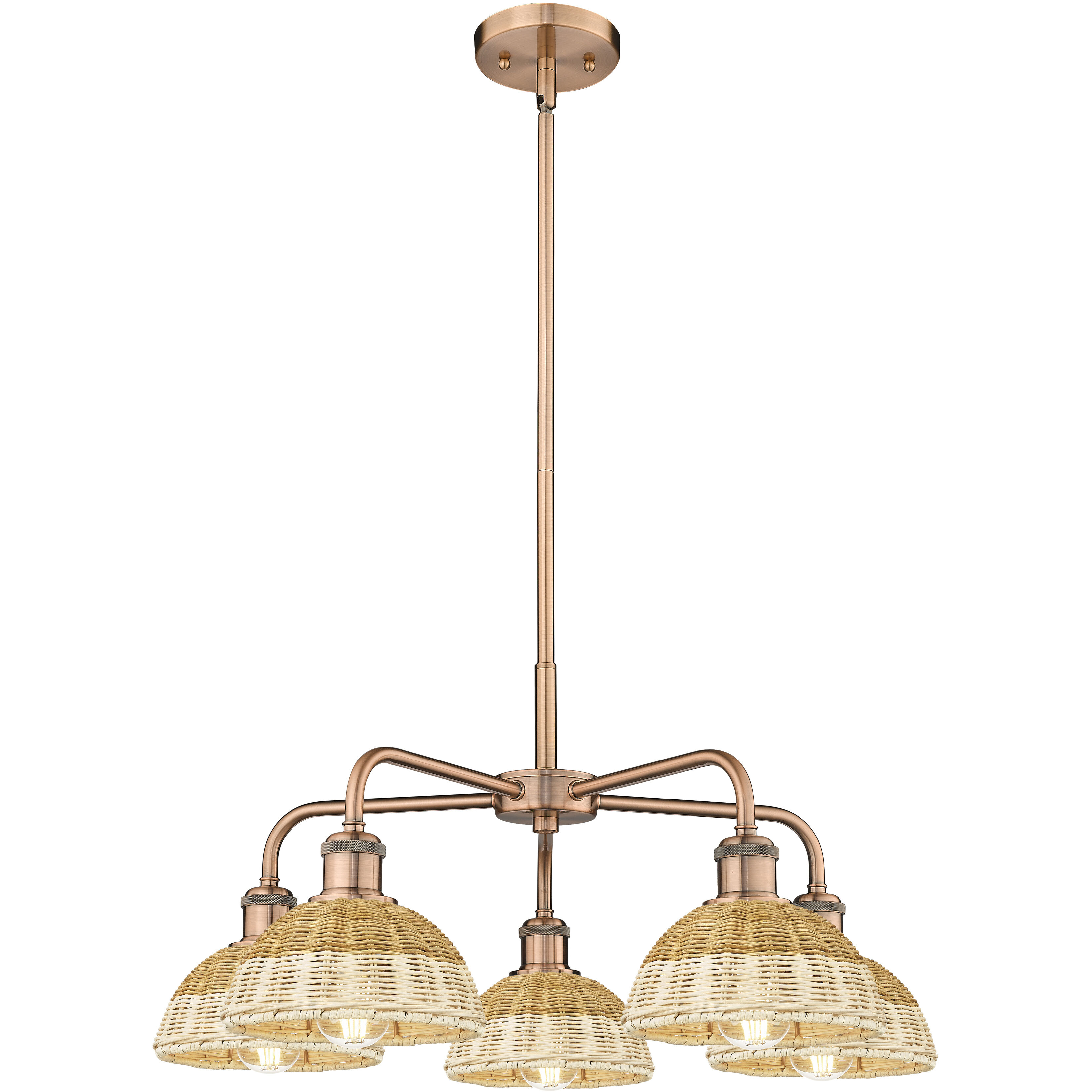 Ballston Bristol Natural II 5 Light 26 inch Antique Copper Chandelier Ceiling Light