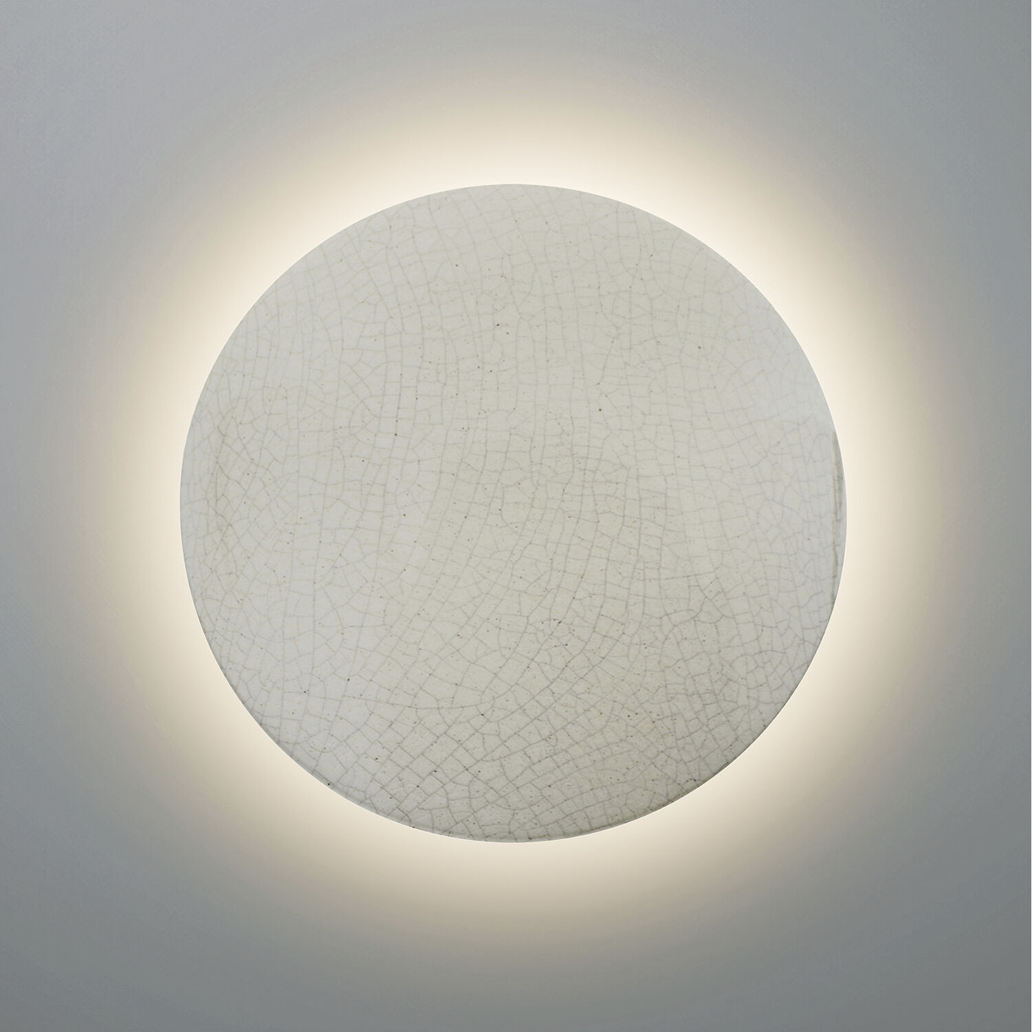 Ambiance Collection - Backlit Wall Sconce Wall Light in White Crackle, 13W x 13H, Form+Finish+Function