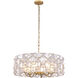 Crescent 6 Light 28 inch Oxidized Gold Leaf Pendant Ceiling Light