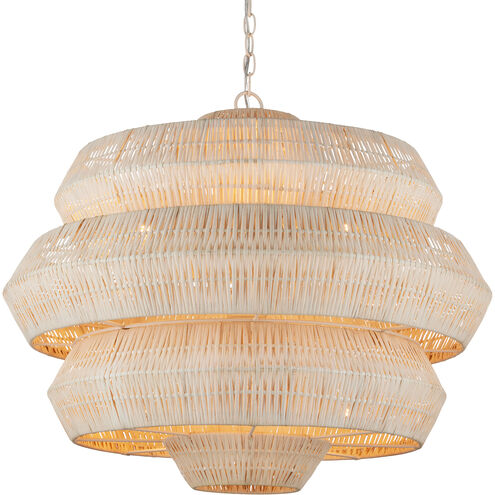 Antibes 9 Light 30 inch Bleached/Snow White Chandelier Ceiling Light