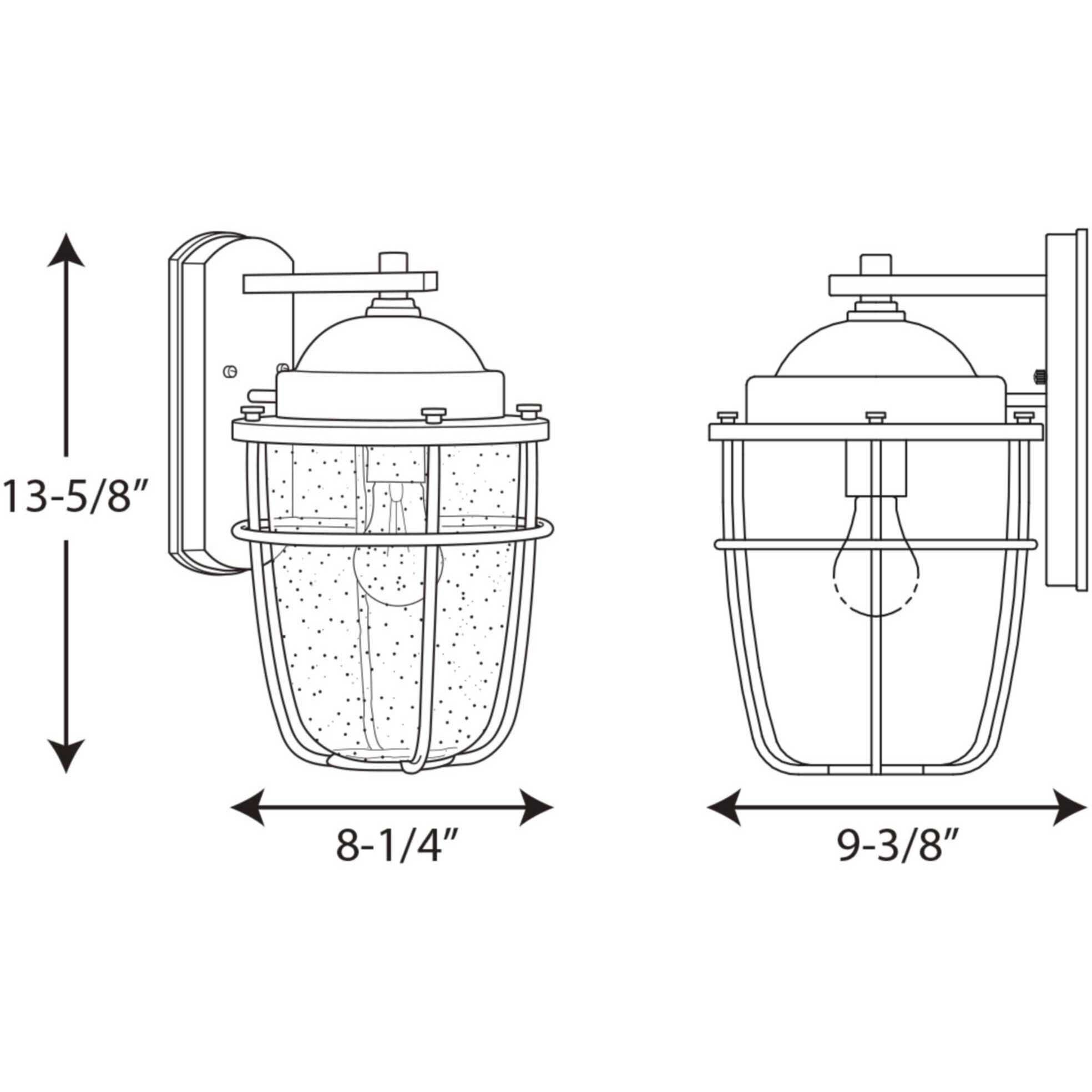 Holcombe 1 Light 14 inch Textured Black Outdoor Wall Lantern, Medium