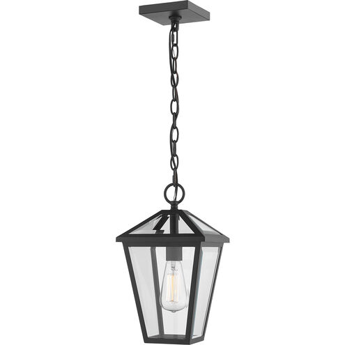 Talbot 1 Light 8.25 inch Black Outdoor Chain Mount Ceiling Fixture in Clear Beveled Glass