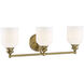 Melrose 3 Light 24 inch Warm Brass Bathroom Vanity Light Wall Light, Essentials