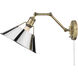 Orwell 1 Light 10 inch Aged Brass Articulating Wall Sconce Wall Light in Chrome, Adjustable