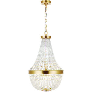 C&M by Chapman & Myers Summerhill 6 Light 16 inch Burnished Brass Chandelier Ceiling Light