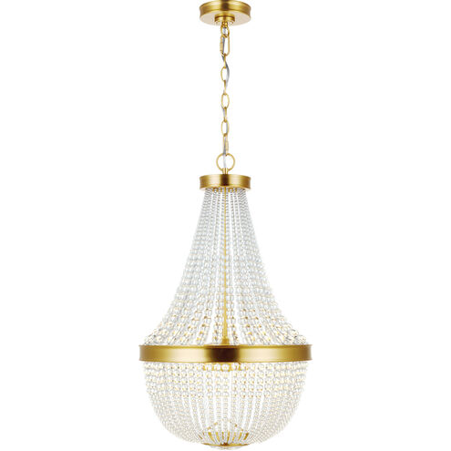 C&M by Chapman & Myers Summerhill 6 Light 16 inch Burnished Brass Chandelier Ceiling Light