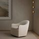 Delfino Oxford White and Blackened Iron Swivel Chair