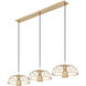 Valencia 3 Light 56 inch Modern Gold Linear Chandelier Ceiling Light