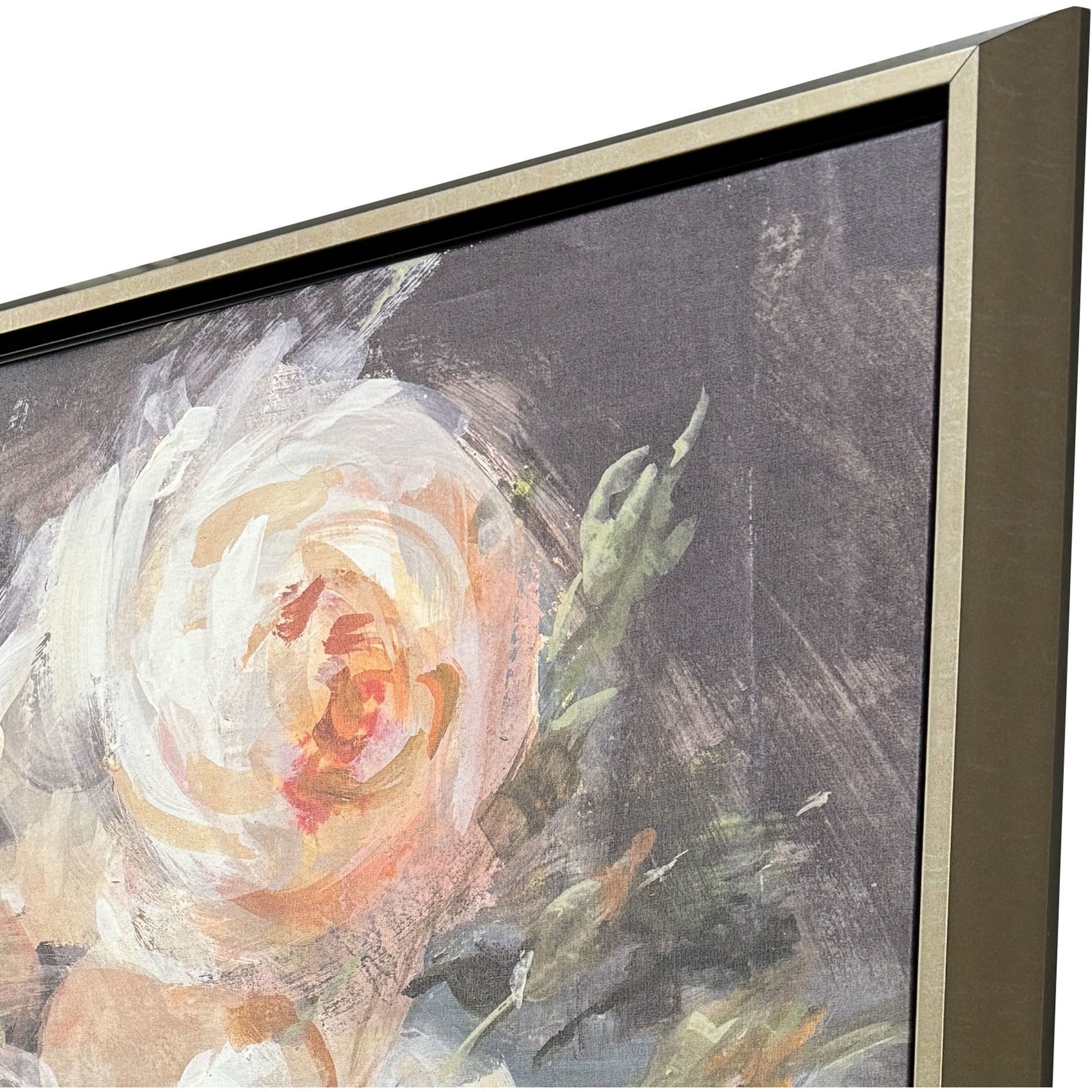 Bradene Roses Pink and Green and Multi and White Canvas