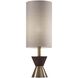 Carmen 23 inch 100.00 watt Antique Brass and Walnut Rubberwood Table Lamp Portable Light 