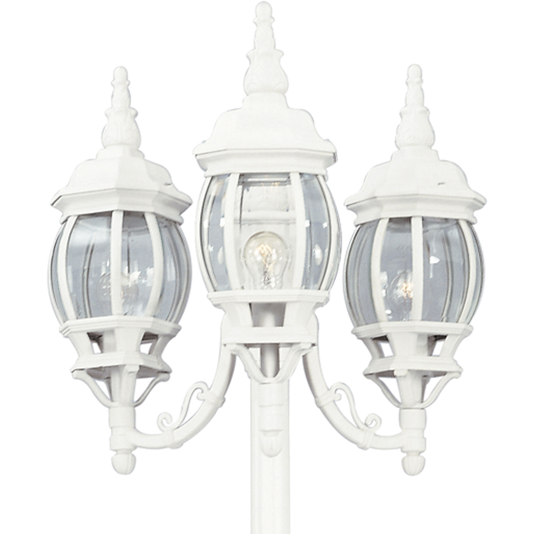 Riviera 3 Light 85 inch White Outdoor Post Lantern, Post Included
