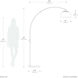 Half Dome 92 inch 14 watt Weathered Brass and Black Arc Floor Lamp Portable Light in Weathered Brass Steel