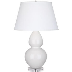 Robert Abbey Double Gourd 30 inch 150.00 watt Lily Table Lamp Portable Light in Pearl Dupioni, Lucite A670X - Open Box