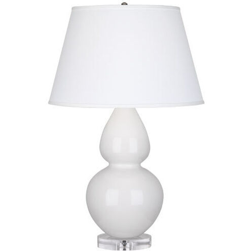 Robert Abbey Double Gourd 30 inch 150.00 watt Lily Table Lamp Portable Light in Pearl Dupioni, Lucite A670X - Open Box